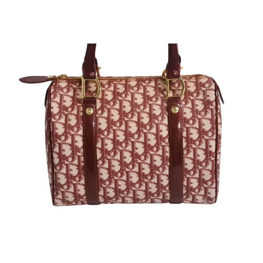 Dior Red Trotter Jacquard Boston Canvas Speedy Handbag Christian